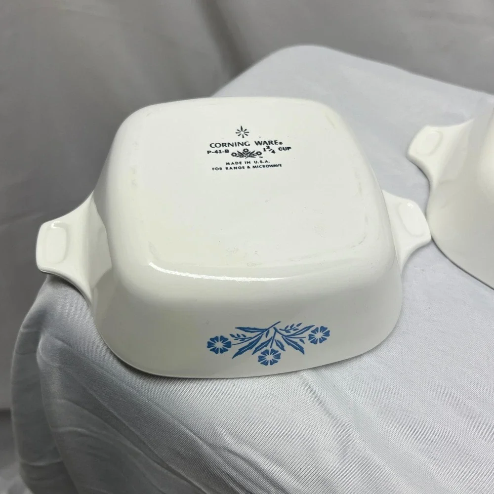 Corning‎ Ware Petite Pan Blue Cornflower Square Baking Dish Set P-41-B